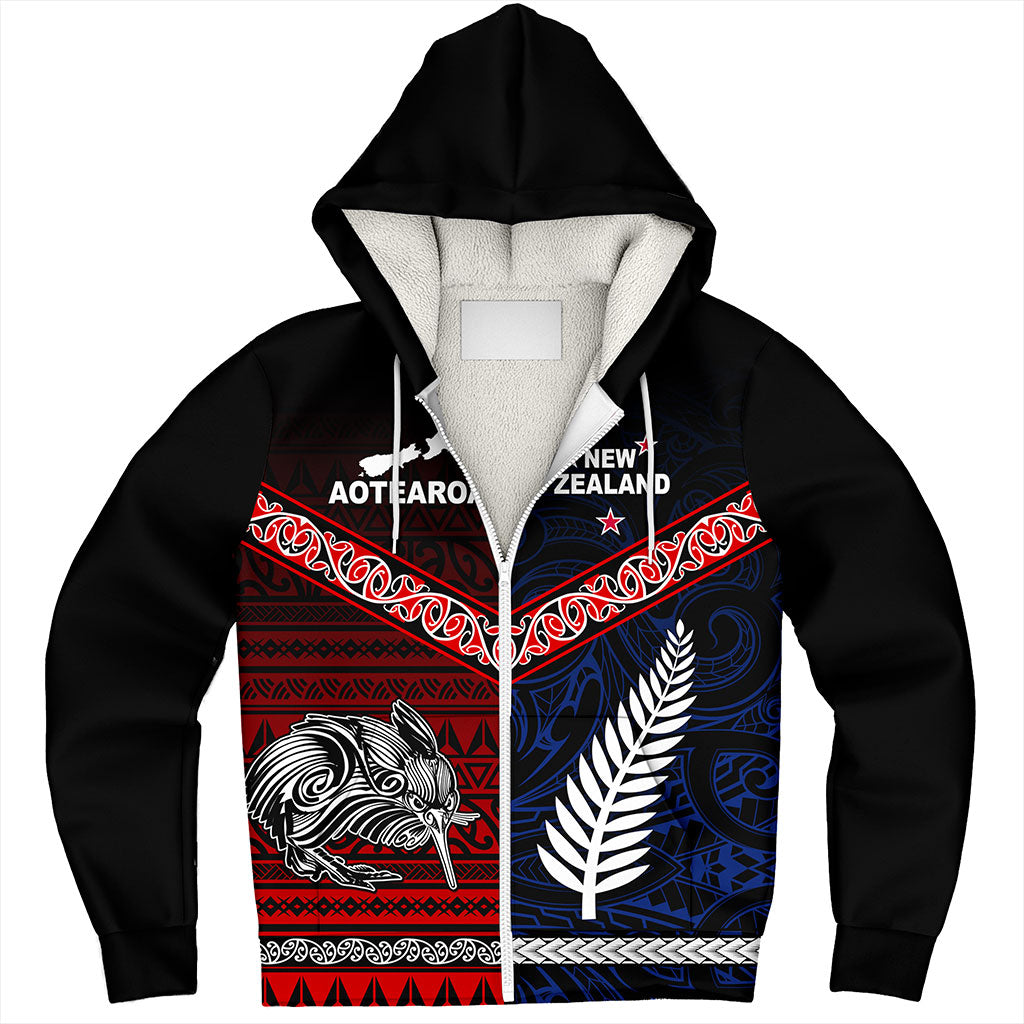 New Zealand Sherpa Hoodie Waitangi Aotearoa Tribal National Together
