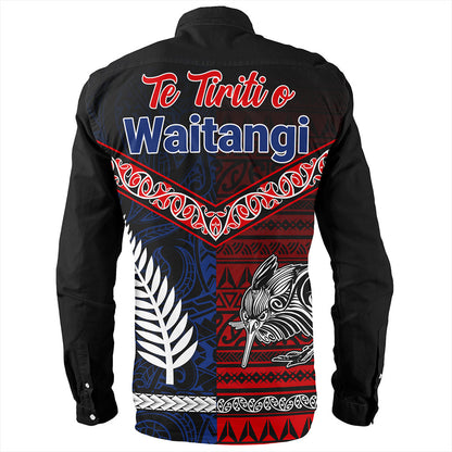 New Zealand Long Sleeve Shirt Waitangi Aotearoa Tribal National Together