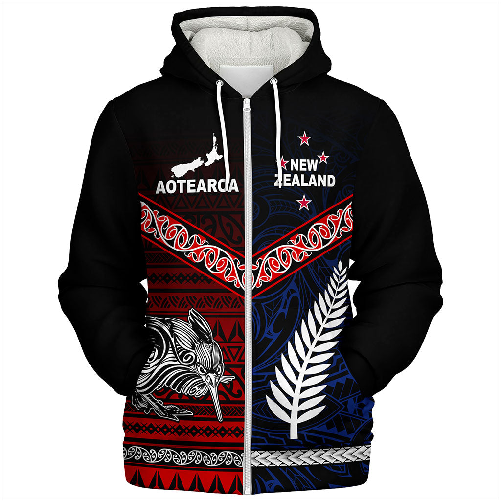 New Zealand Sherpa Hoodie Waitangi Aotearoa Tribal National Together