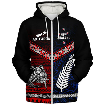 New Zealand Sherpa Hoodie Waitangi Aotearoa Tribal National Together