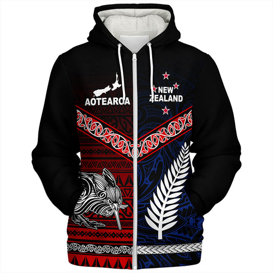 New Zealand Sherpa Hoodie Waitangi Aotearoa Tribal National Together