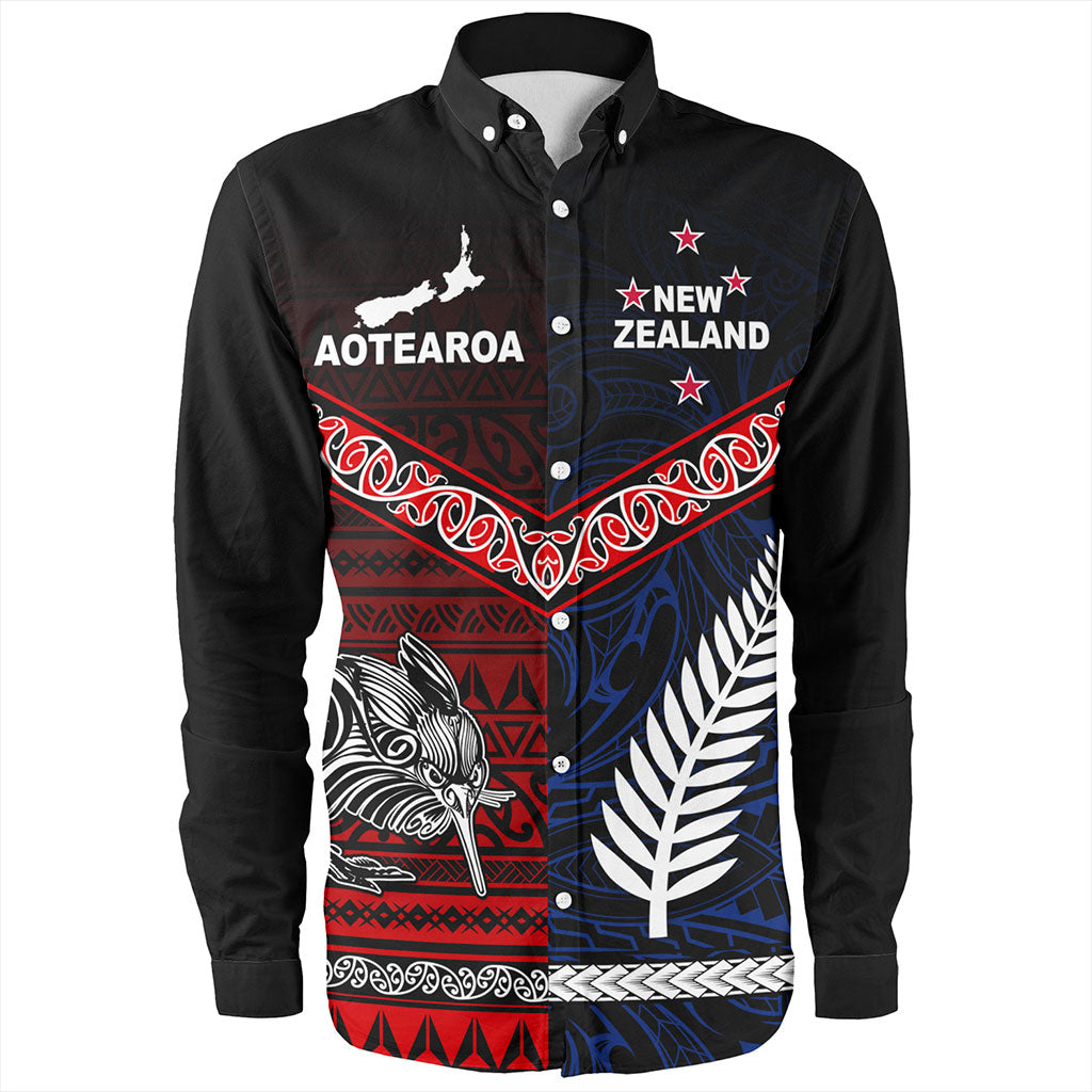 New Zealand Long Sleeve Shirt Waitangi Aotearoa Tribal National Together