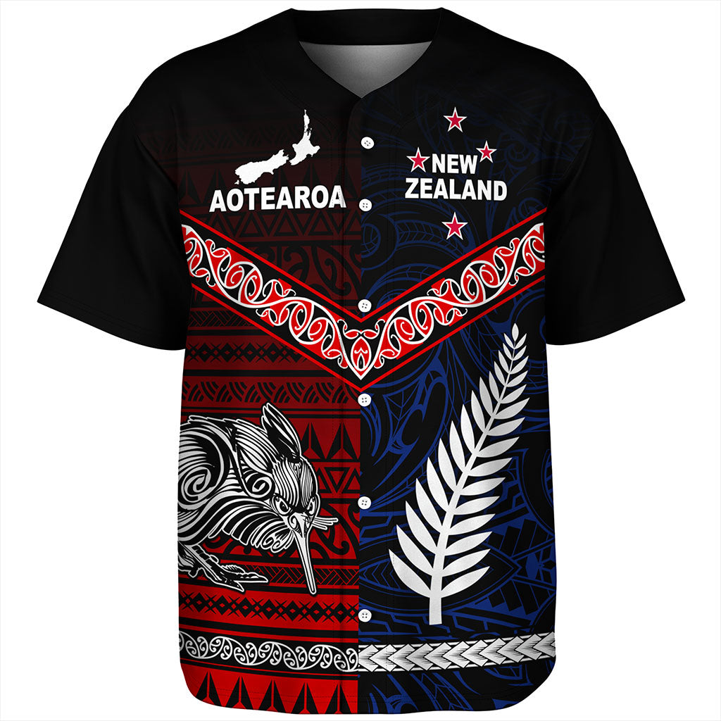 New Zealand Baseball Shirt Waitangi Aotearoa Tribal National Together