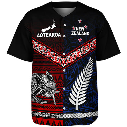 New Zealand Baseball Shirt Waitangi Aotearoa Tribal National Together