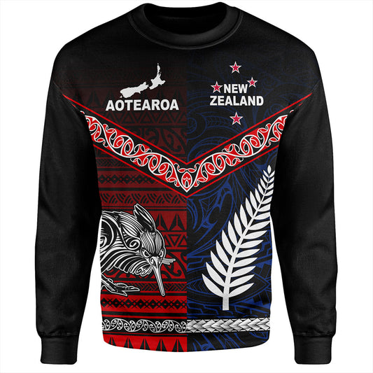 New Zealand Sweatshirt Waitangi Aotearoa Tribal National Together