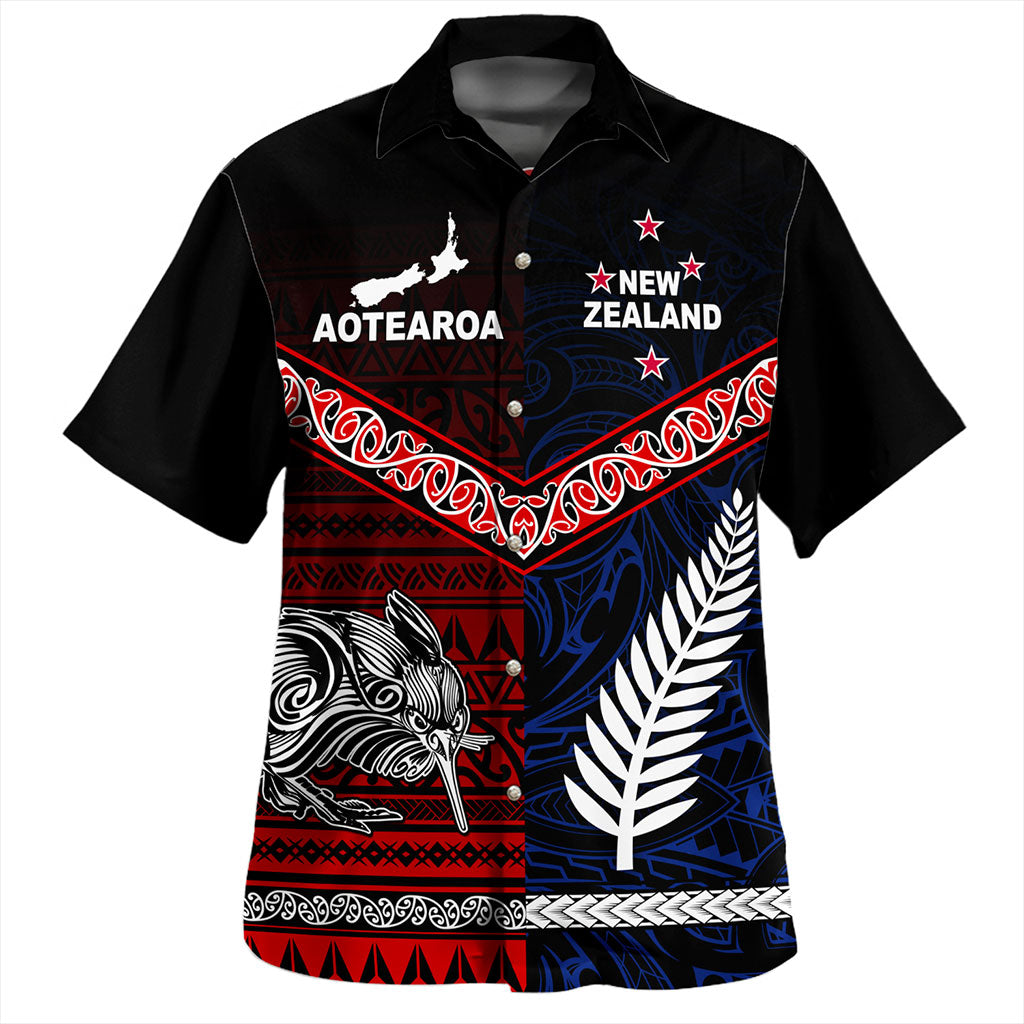 New Zealand Hawaiian Shirt Waitangi Aotearoa Tribal National Together