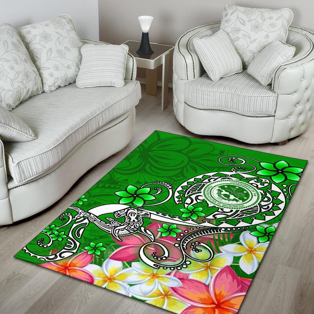 FSM Area Rug - Turtle Plumeria (Green)
