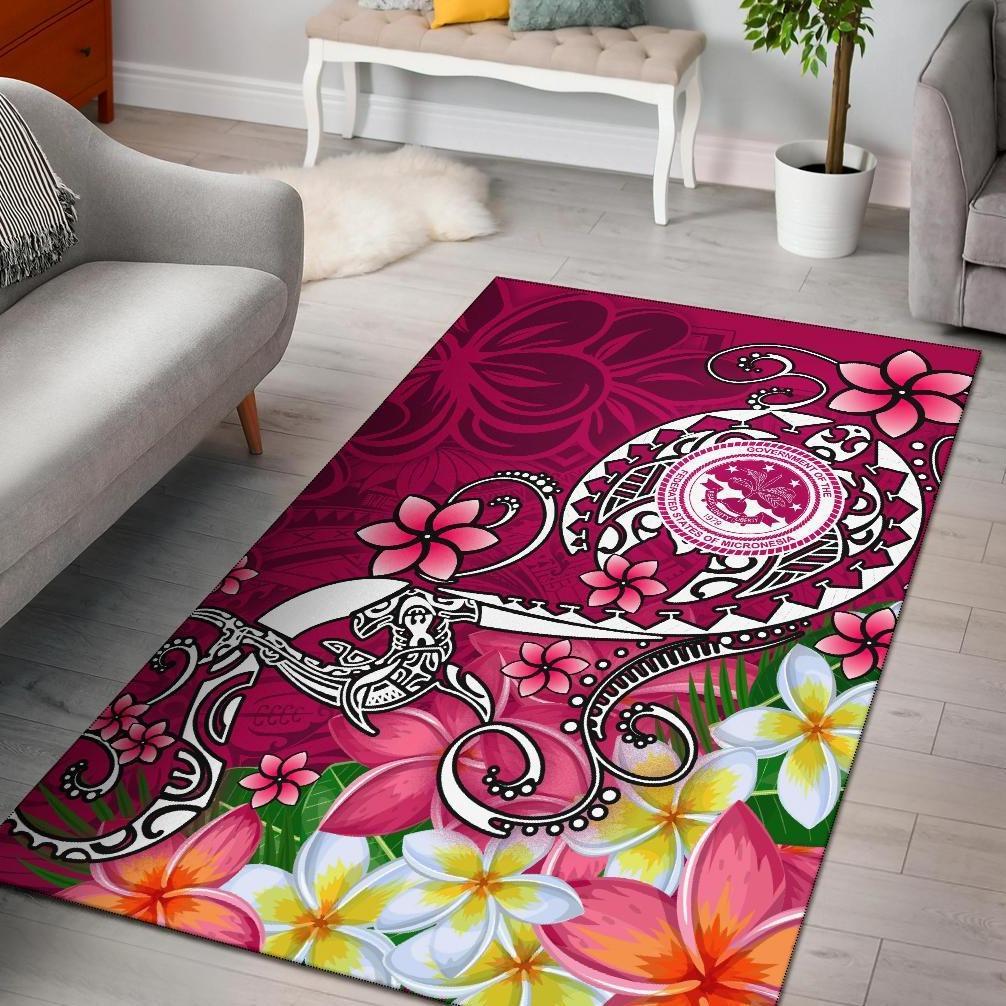 FSM Area Rug - Turtle Plumeria (PINK)