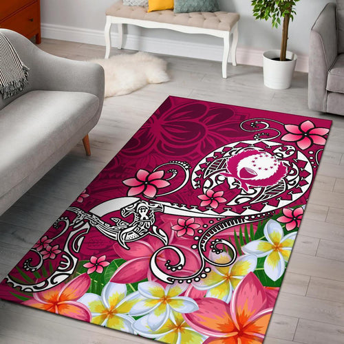 Pohnpei Area Rug - Turtle Plumeria (Pink)