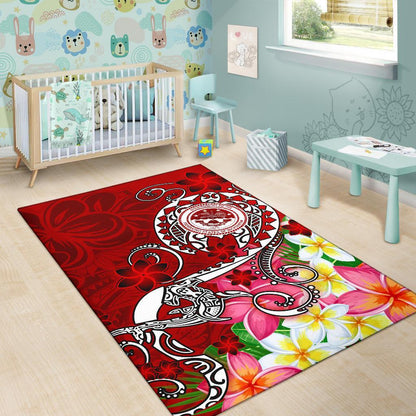 FSM Area Rug - Turtle Plumeria (RED)
