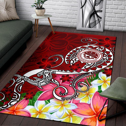 FSM Area Rug - Turtle Plumeria (RED)