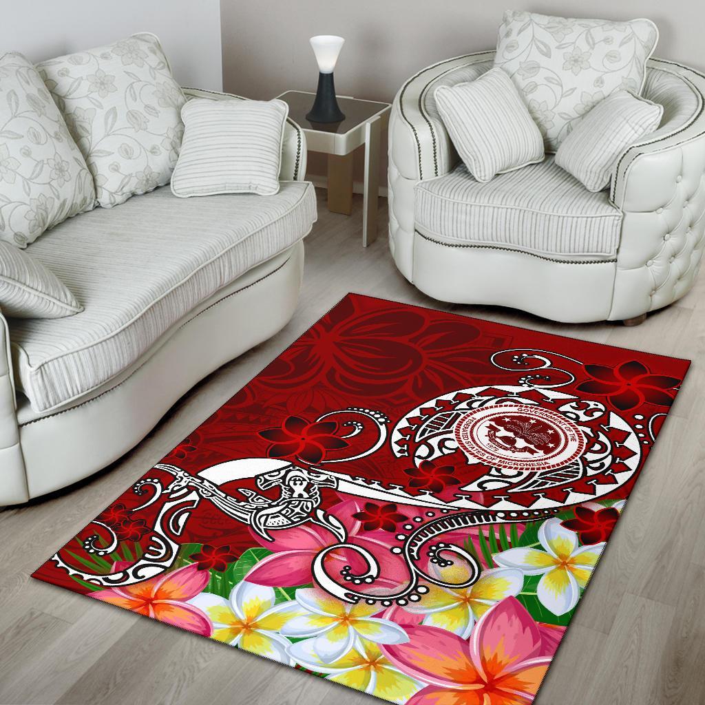 FSM Area Rug - Turtle Plumeria (RED)