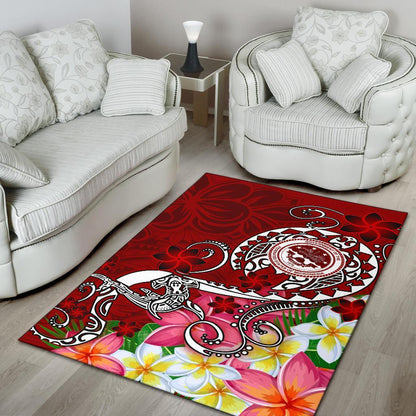 FSM Area Rug - Turtle Plumeria (RED)