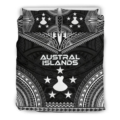 Austral Islands Polynesian Chief Duvet Cover Set - Black Version