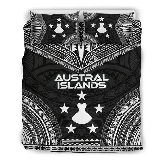 Austral Islands Polynesian Chief Duvet Cover Set - Black Version