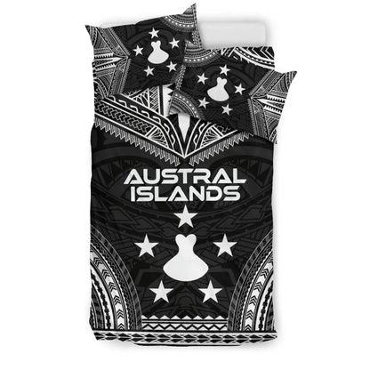 Austral Islands Polynesian Chief Duvet Cover Set - Black Version