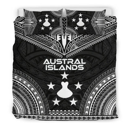 Austral Islands Polynesian Chief Duvet Cover Set - Black Version