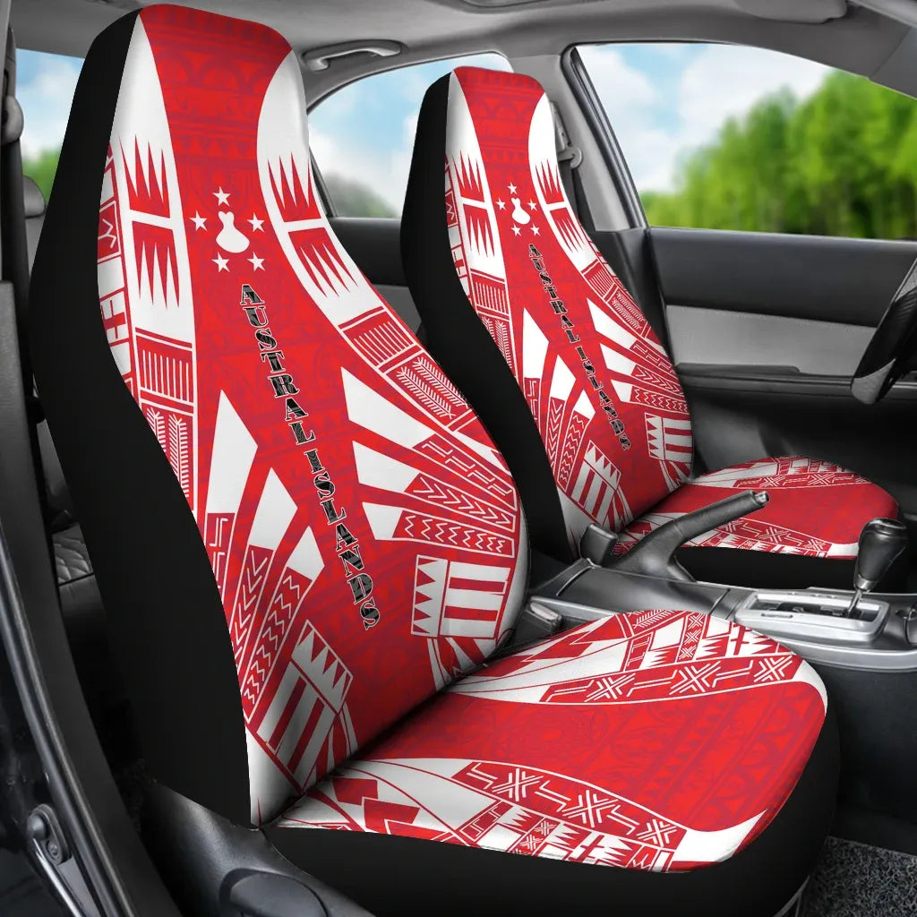 Austral Islands Car Seat Covers - Austral Islands Flag Polynesian Tattoo Flag