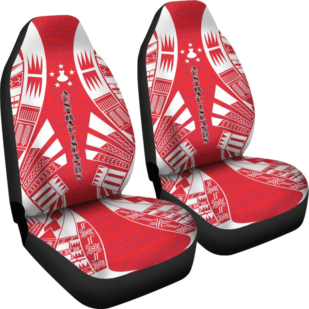 Austral Islands Car Seat Covers - Austral Islands Flag Polynesian Tattoo Flag