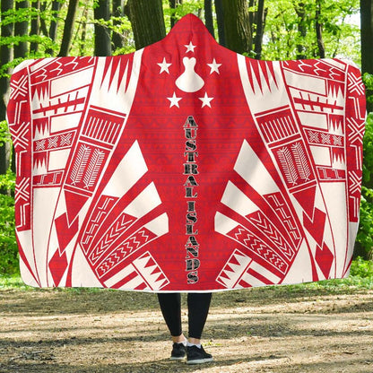 Austral Islands Hooded Blanket - Polynesian Tattoo Flag