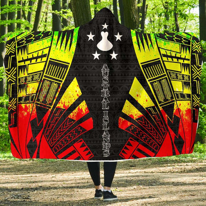 Austral Islands Hooded Blanket - Polynesian Tattoo Reggae