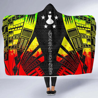 Austral Islands Hooded Blanket - Polynesian Tattoo Reggae