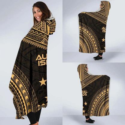 Austral Islands Polynesian Chief Hooded Blanket - Gold Version