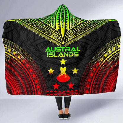 Austral Islands Polynesian Chief Hooded Blanket - Reggae Version