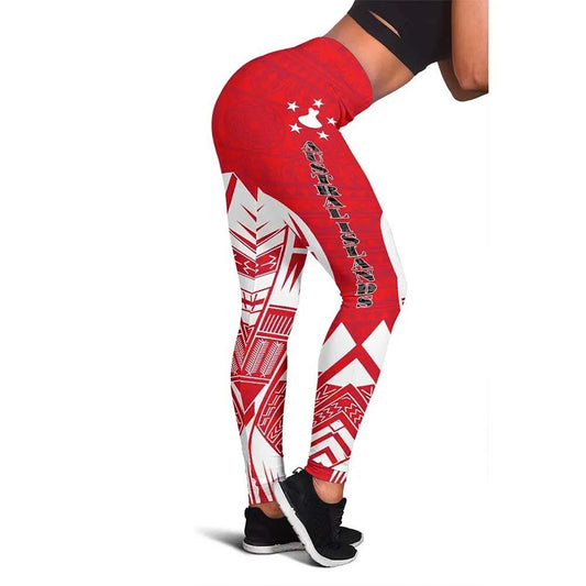 Austral Islands Polynesian Legging - Polynesian Tattoo Flag Version