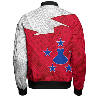 Austral Islands Bomber Jacket Polynesian Tattoo Flag And Coat Of Arms
