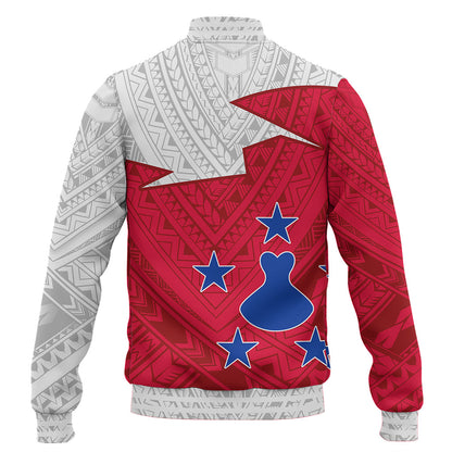 Austral Islands Baseball Jacket Polynesian Tattoo Flag And Coat Of Arms