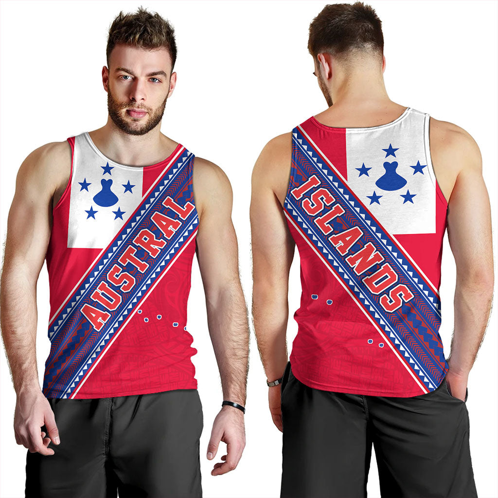 Austral Islands Tank Top Flag And Coat Of Arms