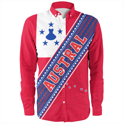 Austral Islands Long Sleeve Shirt Flag And Coat Of Arms