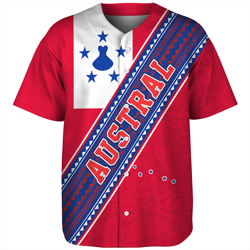 Austral Islands Baseball Shirt Flag And Coat Of Arms