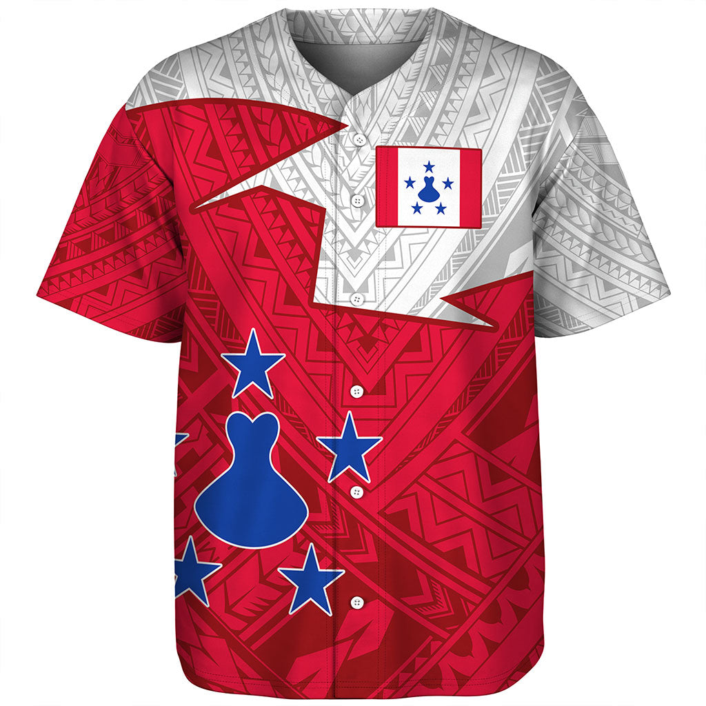 Austral Islands Baseball Shirt Polynesian Tattoo Flag And Coat Of Arms