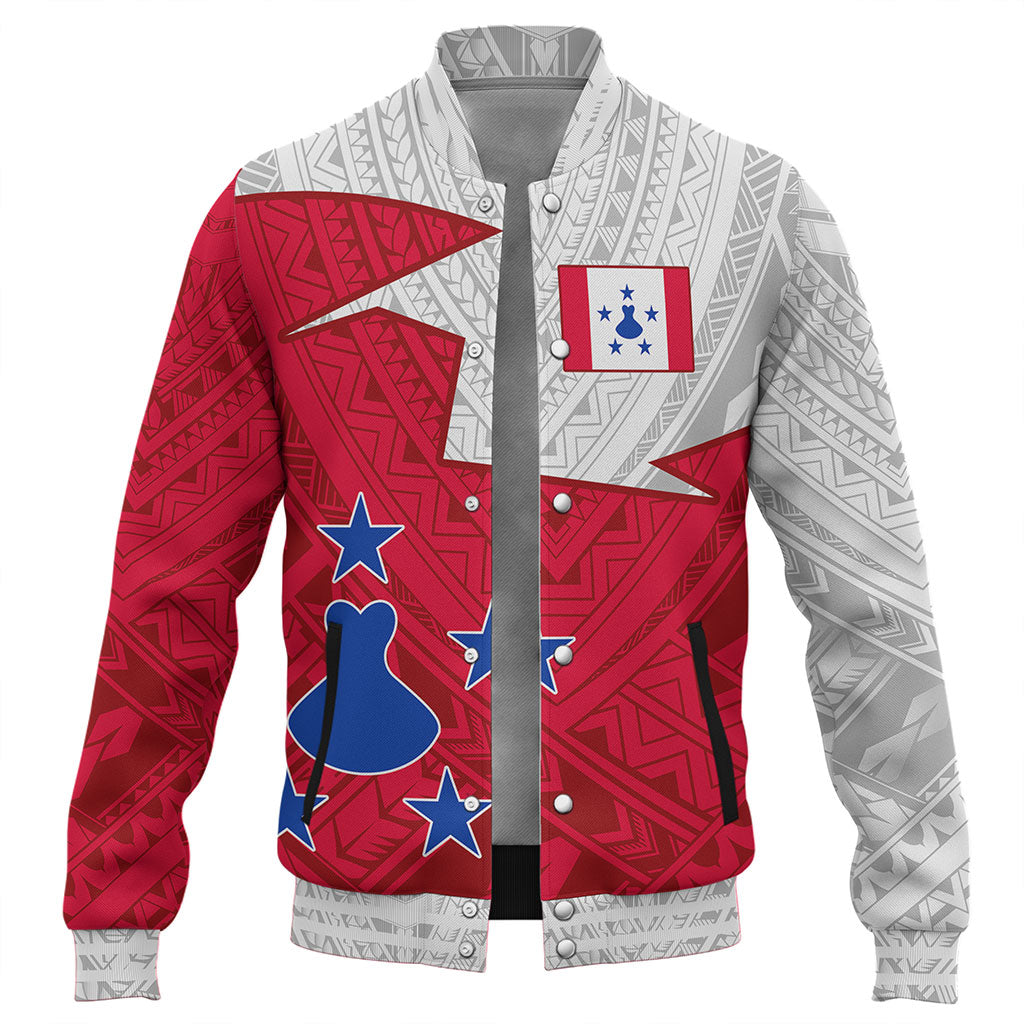 Austral Islands Baseball Jacket Polynesian Tattoo Flag And Coat Of Arms