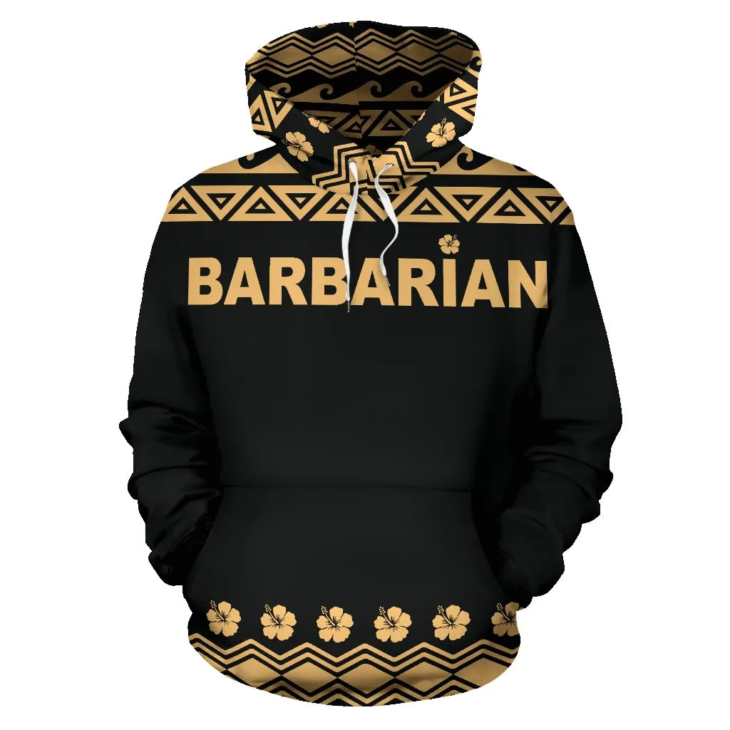 Barbarian All Over Hoodie - Polynesian Shark Hoodie