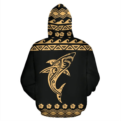 Barbarian All Over Hoodie - Polynesian Shark Hoodie