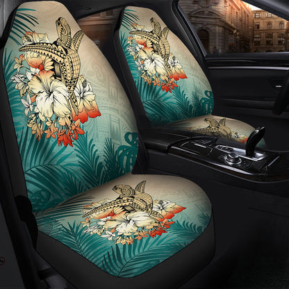 Hawaii Car Seat Covers Tropical Leaves Sea Turtle Tribal