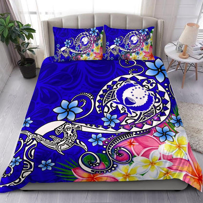 Pohnpei Bedding Set - Turtle Plumeria (Blue)