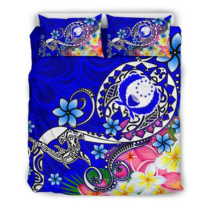 Pohnpei Bedding Set - Turtle Plumeria (Blue)