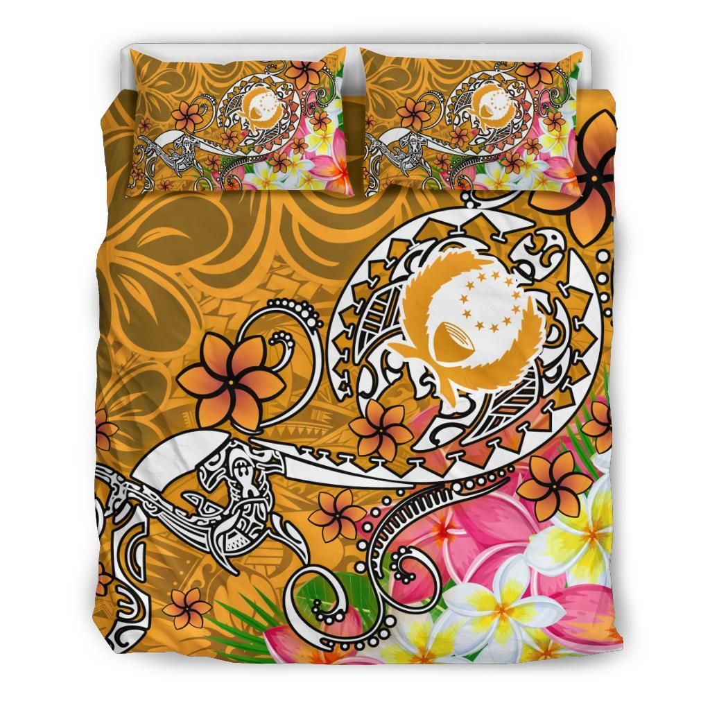 Pohnpei Bedding Set - Turtle Plumeria (Gold)