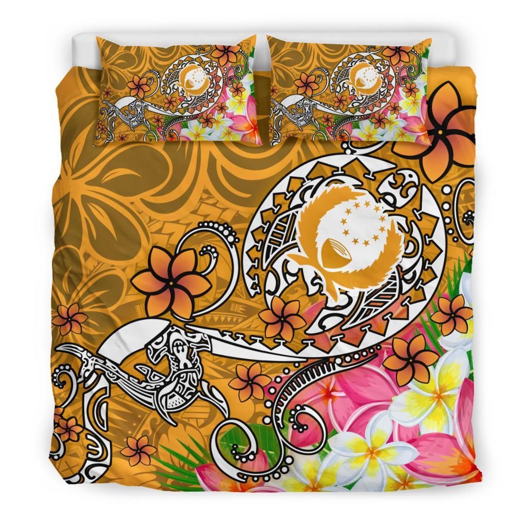 Pohnpei Bedding Set - Turtle Plumeria (Gold)