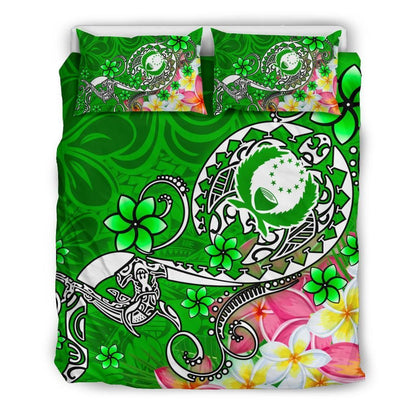 Pohnpei Bedding Set - Turtle Plumeria (Green)
