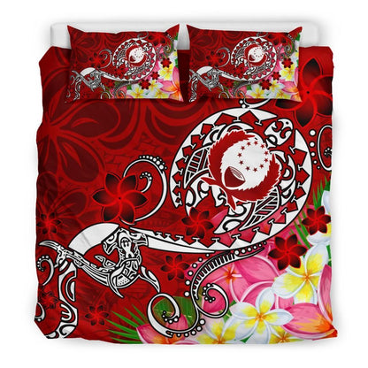 Pohnpei Bedding Set - Turtle Plumeria (Red)