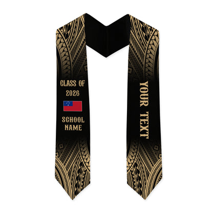 Samoa Graduation Stole Custom 2026 Polynesian Tribal Samoan Flag