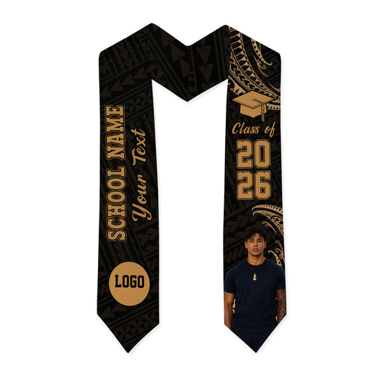 Hawaii Graduation Stole Custom Class 2026 Tribal Wave