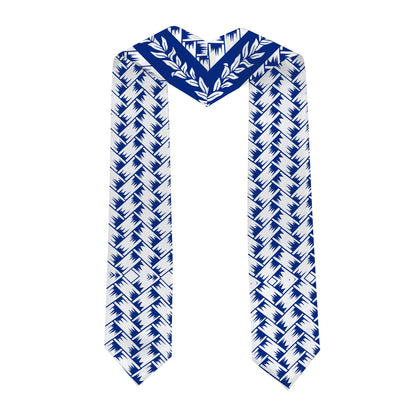 Hawaii Graduation Stole Custom Class 2026 Plumeria Flower Lauhala Style