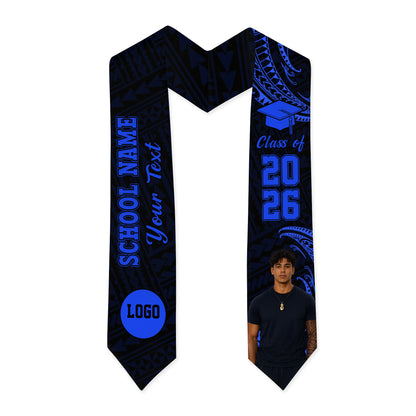 Hawaii Graduation Stole Custom Class 2026 Tribal Wave