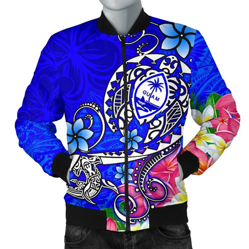 Guam Bomber Jacket - Turtle Plumeria (Blue)